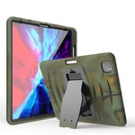 Coque pour iPad Pro 12.9 2020 (4e génération), Robuste Rsistant aux Chocs Cover Coque de Protection avec Stand Fonction [Supporte Charge sans Fil iPencil 2],Camouflage