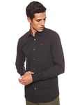 Tommy Jeans Homme Tjm Original Stretch Shirt Dm0dm04405 Chemises À Manches Longues Hauts Tissés, Noir Tommy, XL EU