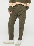 Tommy Jeans Austin Slim Tape Lightweight Cargo Pants - Dark Khaki, Dark Khaki, Size 34, Inside Leg Regular, Men