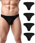 Avidlove Slip Homme Sexy Moulant Briefs sous Vetements Lot de 4 4 X Noir L