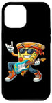 Coque pour iPhone 13 Pro Max Pizza Rockstar Guitare électrique amusante Musique Hommes Femmes Enfants