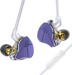 Ccz Bc04 Hifi Iem In Ear Monitor,Ecouteur Gaming Intra-Auriculaires Ecouteurs Filaire Pour Chanteurs,1Ba 1Dd Ecouteurs Filaires De Jeu Legers,2Pin-Z Detachable Cable(Violet,Avec Micro)