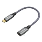 Cable Rallonge Usb C Court 30Cm, Usb 3.2 Cable Usb C Mâle Vers Femelle Prend 10Gbps Sync 100W Charge Pour Psvr2 Macbook Pro/Air, Galaxy S23/S22/S21, Tab S8, Pixel 7/6, Pad, Usb-C Hub[X1466]