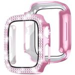 Heltäckande Skal Rhinestone Apple Watch Series 4-6 40mm rosa