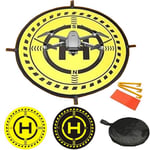 QSLKI Drone Landing Pad，Universal Waterproof Portable Fast-Foldable Landing Mat for Mini3PRO DJI FPV Royal 3/2Air2/2S, outdoor aerial photography double sided Landing Pad (yellow-75cm)