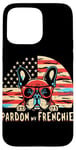 Coque pour iPhone 15 Pro Max Bouledogue français Pardon My Frenchie America Retro Sunset Dog