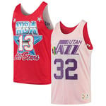 Mitchell & Ness Reversible Utah Jazz Karl Malone Mens Vest - Red Textile - Size Small