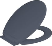 Siège de toilette Ram® gris à fermeture douce avec charnières réglables Siège de toilette LOO à dégagement rapide et facile à nettoyer, gris