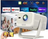 H8 Mini Projecteur Portable ¿ Android, Wifi/Bluetooth, Led, Full Hd 4K, Autofocus, Home Cinéma, Rotatif À 270° ¿ Compact Et Puissant Pour Films, Jeux Et Présentations