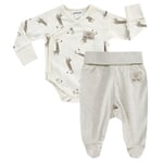 JACKY Swaddle body + romper byxor BABY ON TOUR beige melange mönstrad