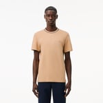 Lacoste T-shirt en Piqué stretch col rayé Taille M Beige