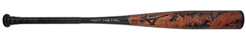 Mizuno HOT Metal - BBCOR Baseball Bat (-3) | Mens Aluminum Baseball BAT | Black-Orange | 30oz | 33 INCHES (3300)