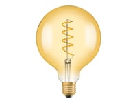 Osram Vintage 1906 - Led-Glödlampa Med Filament - Form: Glob - Klar Finish - E27 - 4 W (Motsvarande 28 W) - Klass G - Varmvitt Komfortljus - 2000 K - Guld