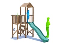 Dunster House Climbing Frame with High Platform & Slide BalconyFort