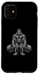 Coque pour iPhone 11 Bigfoot Haltérophilie Drôle Fitness Gym Entraînement Homme