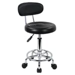 Kktoner - Tabouret pivotant à roulettes Tabouret Roulant Fauteuil pivotant Chaise de Bureau réglable en Hauteur Tabouret pivotant avec Dossier Bas et