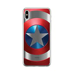 ERT GROUP Original Marvel Captain America TPU Case for iPhone X, iPhone XS, Liquid Silicone Cover, Flexible and Slim, Protective for Screen, Shockproof and Anti-Scratch Phone Case Silver