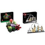 LEGO 10309 Icons Succulents Artificial Plants Set for Adults & 21034 Architecture Skyline Model Building Set, London Eye, Big Ben, Tower Bridge Model Collection, Office Home Décor