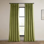 HPD Half Price Drapes VPYC-161224-84 Rideau en Velours Peluche (1 Panneau), 127 x 213 cm, Vert rétro