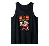 Ho Ho Ho! Get Me A Beer! 8-bit Santa Christmas Festive Beer Tank Top