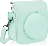 Caméra Housse Compatible avec Appareil Photo Instantanés Instax Mini 12/Mini 11,Instant Film Camera Sac de Voyage avec Bandoulière Réglable (Coque de Protection Uniquement,Vert Menthe)