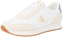 CK JEANS Homme Retro Runner Iconic SNK YM0YM01119 Baskets, White (Bright White/Creamy White/Lead), 46 EU