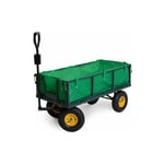 Varan Motors - TC1840A Chariot de jardin, remorque à main, avec bâche, cotés amovibles, Max 350Kg