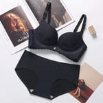 LMSDALAO Bra Black Lingerie Bra Set For Women Push Up Bra Seamless Bra And Panty Cover Breathable Deep V Sexy Ladies Bra Underwear