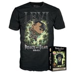 Funko Boxed Tee: Attack on Titan: Levi Ackerman - Extra Large - (XL) - T-Shirt - Vêtements - Idée de à Manches Courtes pour Les Adultes Les Hommes et Les Femmes - Produits Officiels