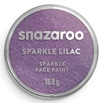 Snazaroo Sparkle Face and Body Paint for Kids and Adults, Sparkle Lilac Colour, Water Based, Easily Washable, Non-Toxic, Makeup, Body Painting for Parties, for Ages 3+