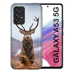 Coque pour Samsung Galaxy A53 5G Chasse Chevreuil Montagne