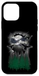 Coque pour iPhone 12 mini Halloween minuit forêt corbeau pleine lune mystique nature