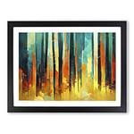 Awesome Abstract Forest Vol.1 H1022 Framed Print for Living Room Bedroom Home Office Décor, Wall Art Picture Ready to Hang, Black A3 Frame (46 x 34 cm)