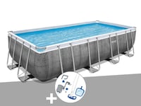 Kit piscine tubulaire rectangulaire Bestway Power Steel 5,49 x 2,74 x 1,22 m + Kit d'entretien Deluxe