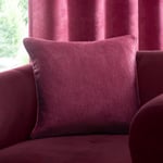 Fusion - Coussin Rouge vin (43 x 43 cm) - Rembourrage Inclus - Bord passepoilé - Rideaux Assortis Disponibles - Coussin Rouge Bordeaux avec Housse Incluse/Insert de Coussin - Collection Strata