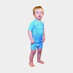 BASE UV-dräkt för barn / rashguard Kid Shorty Lycra, UV 50+, blå, 117 - 124 cm 16 23 kg (4 år)