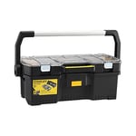 STANLEY Toolbox Tote with Portable Organiser for Tools and Small Parts, Heavy Duty Metal Latch, Removable Dividers, 24 Inch, 1-97-514