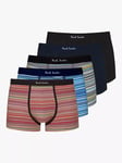 Paul Smith Stripe and Plain Trunks, Pack of 5, Multi