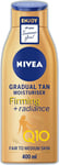 NIVEA Q10 Firming Cream 400ml, Gradual Tan Moisturiser, Radiant Glow Tanning