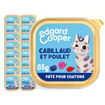 Edgard & Cooper Pâté pour Chaton, (Cabillaud & Poulet, 85g x 16), Viande et Poisson Frais et protéines de qualité, Vrais ingrédients pour Chat, Pâté pour Chat stérilisé et Actif