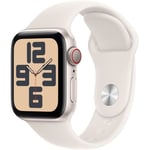 Apple Watch SE GPS + Cellular - 40mm - Boîtier Starlight Aluminium - Bracelet Starlight Sport Band - S/M