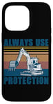 Coque pour iPhone 14 Pro Max Ouvrier du bâtiment Pilote d'excavatrice de chantier