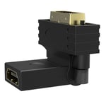 HDMI Female to DVI Male Adapter with 360° Rotating and Angled Design Gold Plated