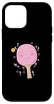 Coque pour iPhone 12 mini Truelle de ping-pong rose tennis de table fille femme