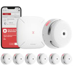 X-Sense Détecteur de Fumée Connecté, Kit de Sécurité pour la Maison avec SBS50 Station de Base, Conforme à la Norme EN14604, Compatible avec l'Appli X-Sense Home Security, FS61