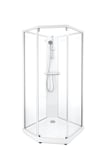 Contura Showerama 10-5 Classic 100x100 cm, hvit profil, klart glass - 1363311