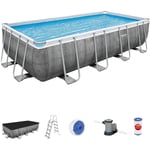 56998 Piscine Power Steel Frame, 549x274x122 cm avec accessoires - Bestway