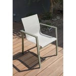 Fauteuil de jardin empilable en aluminium MIAMI - kaki/Gris  