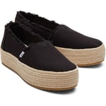 TOMS Valencia Black 100% Cotton Female Slip On Ladies Shoes