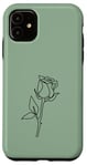 Coque pour iPhone 11 Rose noire abstraite dessin minimaliste Line Art